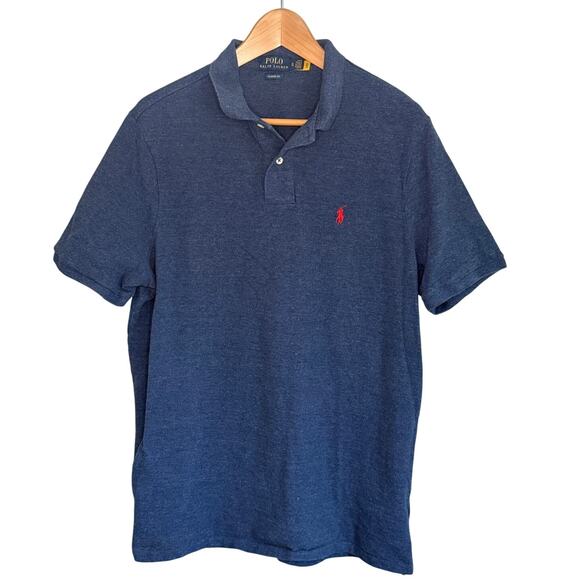 Polo Ralph Lauren The Iconic Mesh Polo Shirt Royal Blue with Red Logo Men's XL - Picture 2 of 7